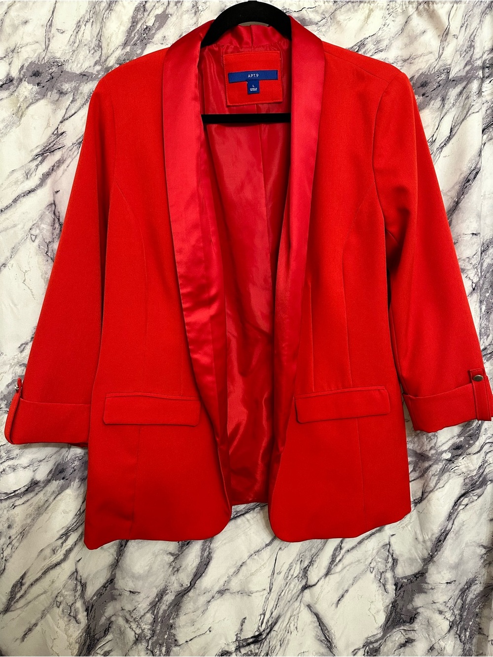 APT. 9 Red Open-Front Blazer